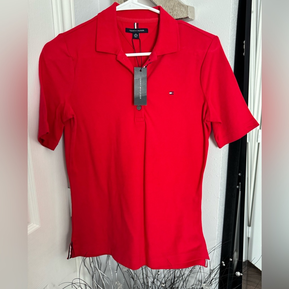 Tommy Hilfiger Red Short Sleeve Polo Top